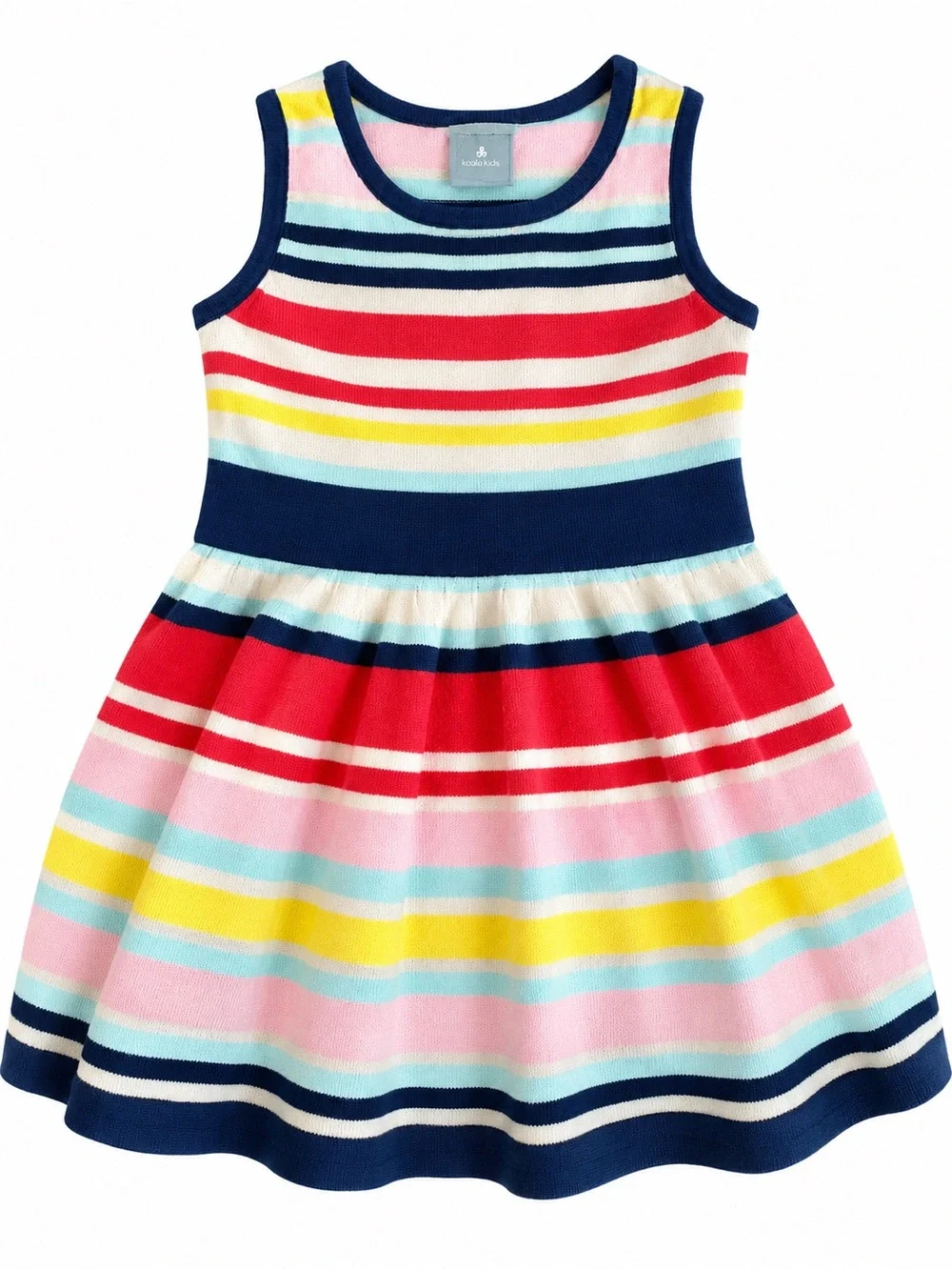 Gap Navy & Multi-Color Striped Sleeveless Dress